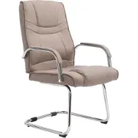 BellaFurn Fauteuil à bascule ergonomique moderne - chaise visiteur - sécurité jusqu'à 180 kg | Couleur : taupe