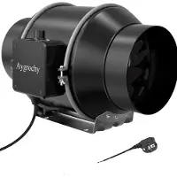 OEM Ventilateur de gaine intégré, débit d'air de 683 m³/h, contrôle de vitesse variable, couleur noire, diamètre 150 mm