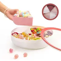 OEM Plat à snacks avec couvercle - pratique pour la conservation et la présentation - rouge, 28,6 x 8 cm