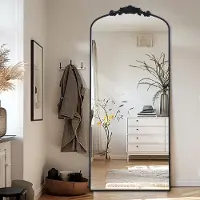 Sonstiges Miroir mural de 180x76 cm, miroir pleine longueur avec motif vintage, couleur noire