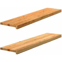 vidaXL Appuis de fenêtre 2 pcs. Marron clair 110x30x2 cm Chêne massif