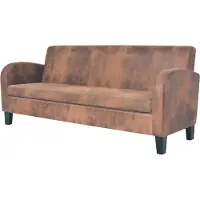 vidaXL Canapé "Höchenschwand" en polyester marron. Dimensions (L/H/P) 183x76x70 cm