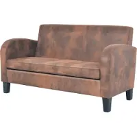 vidaXL Canapé "Höchenschwand" en polyester marron. Dimensions (L/H/P) 139x76x70 cm