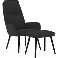 vidaXL Fauteuil relax avec pouf Noir Tissu