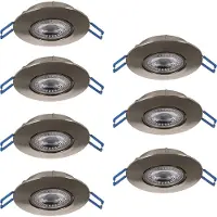 Eglo , lot de 7 spots LED encastrables Cedrez, diamètre 9 cm, spots de plafond extra-plats, spots de plafond avec commutateur rotatif, lumière blanc chaud, blanc neutre, blanc froid