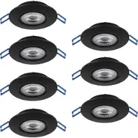 Eglo , lot de 7 spots LED encastrables Cedrez, diamètre 9 cm, spots de plafond extra-plats, projecteurs de plafond avec commutateur à bascule, lumière blanc chaud, blanc neutre, blanc froid