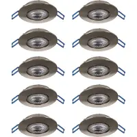 Eglo , lot de 10 spots LED encastrables Cedrez, diamètre 9 cm, spots de plafond extra-plats, projecteurs de plafond avec commutateur à bascule, lumière blanc chaud, blanc neutre, blanc froid