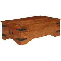 vidaXL Table basse en bois massif avec finition couleur miel 110x55x35 cm