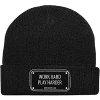 John Hatter & Co Rubber Work Hard Beanie Noir