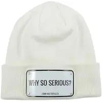 John Hatter & Co Why So Serious? Beanie Blanc L