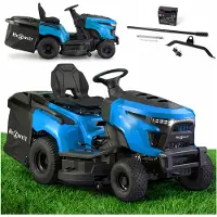 Thunder Tracteur tondeuse HEXWELT HW-TR-586 avec moteur bicylindre Loncin 586 cm³, transmission hydrostatique, largeur de coupe 107 cm et bac de 250 l