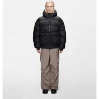Rains unisex. 16990 Veste Haute Bomber Puffer W3T3 noir (L), Casuel, Polyester