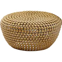 Wohnling Table basse en aluminium doré 60x60x30 cm table de salon métal rond |
