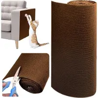 OEM Tapis anti-griffures autocollant pour chats - Griffeur pour meubles - Protège les meubles contre les griffures (40 x 200 cm, marron foncé)