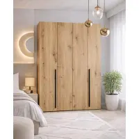 AX Living Armoire Omodeo, largeur 170 cm – Chêne artisanal avec portes pliantes WingLine