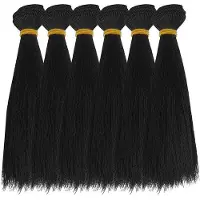 OEM Accessoires de coiffure Pophaar, pour créer une longue coupe droite - 6 pièces - Noir - 180 mm x 995 mm