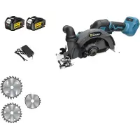 OEM Scie circulaire, moteur sans balais, coupe d'onglet réglable, 2 batteries