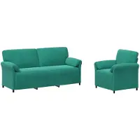 vidaXL Ensemble de canapés 2 pièces, couleur turquoise, en velours