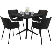BellaFurn Ensemble de mobilier de jardin Lirra comprenant 4 chaises | Couleur : noir | Dimensions : 196 x 80 x 80 cm