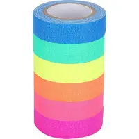 Gistuch 6pcs ruban de vêtements en coton fluorescent Nuit Lumineux Mat Haute Viscosité Décoration d'avertissement