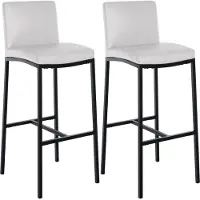 BellaFurn Lot de 2 tabourets de bar blancs - similicuir, tabouret de bar moderne, assise confortable, montage facile