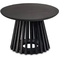 Wohnling Table basse 60x60x41 cm manguier bois massif noir table canapé ronde |