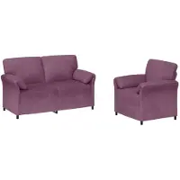 vidaXL Ensemble de canapés , 2 pièces, couleur lilas, revêtement en velours