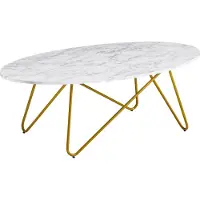 Wohnling table basse aspect marbre blanc 120cm table de salon ovale table basse |