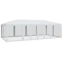 vidaXL Tente de réception avec 12 panneaux latéraux en maille blanche 8x4 m HDPE
