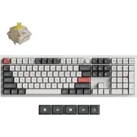 Keychron Q6 Ultra 8K, clavier de taille complète (100%), avec ou sans fil, USB + RF sans fil + Bluetooth, interrupteurs mécaniques, éclairage RGB, blanc
