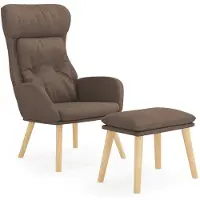 vidaXL Fauteuil relax avec pouf Taupe Tissu