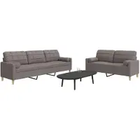 vidaXL Ensemble de canapés 2 pièces avec coussins décoratifs Tissu Taupe
