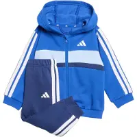 Adidas Survêtement 'ESSENTIALS TIBERIO 3 STRIPES FLEECE' bleu / bleu clair / bleu foncé / blanc