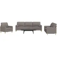 vidaXL Ensemble de canapés 3 pièces avec coussins décoratifs Tissu taupe