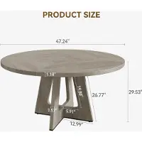 StarTech.com Table ronde - Table en panneaux de particules - 120 cm - Pour 6 personnes - Pieds coniques - Style moderne minimaliste - Gris clair