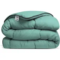 Merkloos Couverture de lit 200x200 cm, pour lit double, hypoallergénique, verte, lavable à 60°C