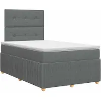 Syfax Lit boxspring avec matelas gris foncé 120 x 190 cm Tissu