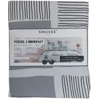 Smukee Ensemble de literie en microfibre gris 220x200 cm