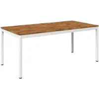 vidaXL Table de jardin, naturelle et blanche, 180 x 88,5 x 75 cm