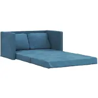 vidaXL Canapé de sol avec fonction sommeil bleu 122x204x55 cm velours