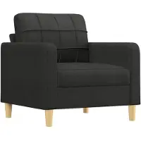vidaXL Ensemble de canapés 4 pièces avec coussins Tissu noir