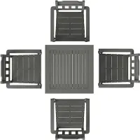 SUGIFT Ensemble de mobilier de jardin composé de 5 pièces : 1 table et 4 chaises. Capacité de charge : 150 kg / 150 kg. Ensemble de sièges résistant aux intempéries et aux UV