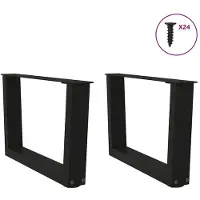 vidaXL Pieds de table basse en V 2 pièces noir 50x(30-31,3) cm acier