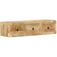 vidaXL Armoire TV murale 100x32x25 cm Bois massif rugueux Mango