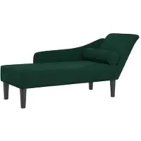 vidaXL Chaise longue avec coussin vert foncé velours