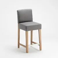 AHD Amazing Home Design Bar en bois et tabouret de cuisine de 63cm de haut Design Comfort L - Shabby Grey