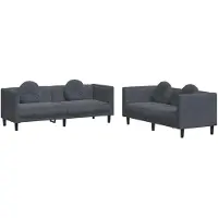 vidaXL Ensemble de canapés 2 pièces avec coussins gris foncé velours