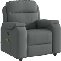 vidaXL Fauteuil de massage gris foncé Tissu