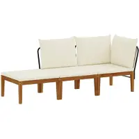 vidaXL , 3 pièces, bois d'acacia massif et corde, style naturel