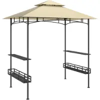 StarTech.com Pavillon de barbecue - Tente pour fêtes barbecue - 2 étagères et paniers de rangement - Crochets pour accessoires de barbecue - Pour jardin et terrasse - Couleur vert armée